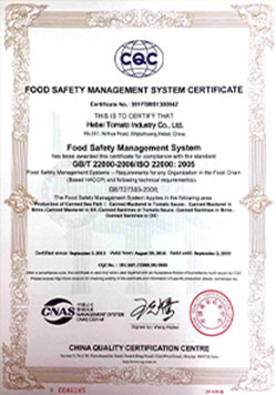 Food Safety Management System Certificate